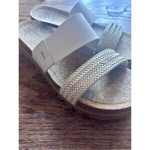 Reef Women’s Platform Slide Sandals | Woven Strap + Leather Strap | Size 10